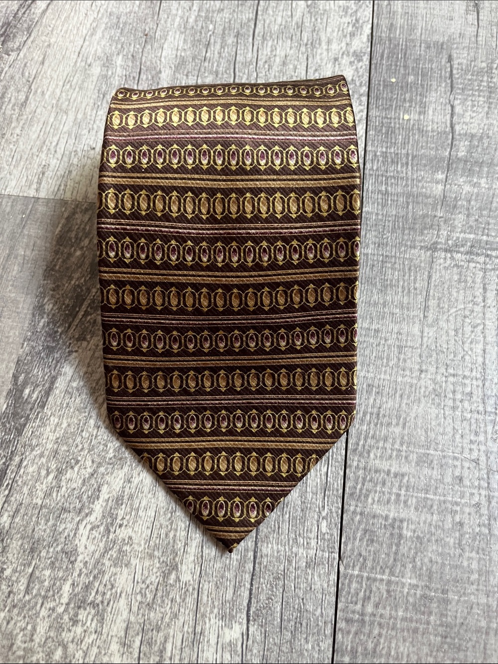 Giorgio Bissoni Gold and Bronze 100% Silk Tie